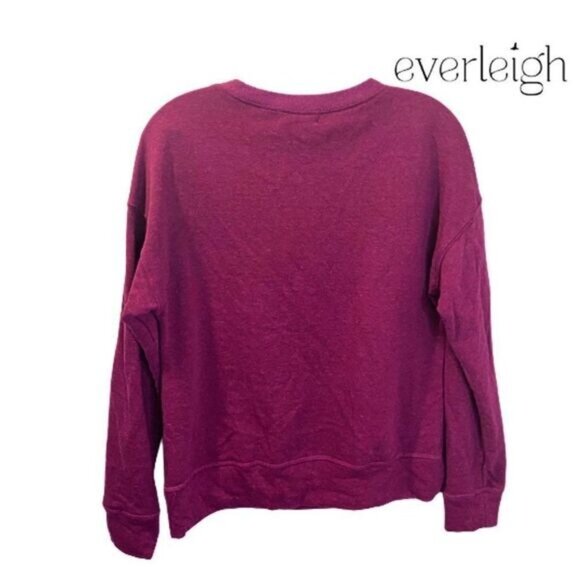 Everleigh Cotton Blend Crew Neck Long Sleeve Pullover Sweatshirt NWT - Picture 2 of 3